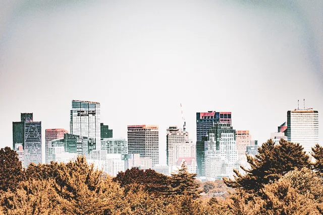 buildings, skyline, city, trees, park, urban, boston, architecture, scenic, sky, nature, business, office, travel, tourism. Boston marketing ops hiring, HubSpot's home market in view