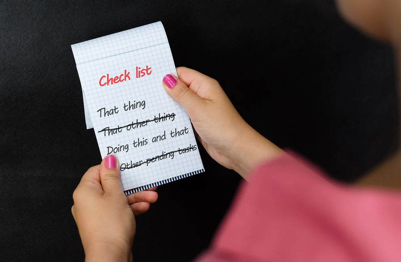 checklist, tasks, notepad, note, items, paper, priorities, organization, list, closeup, checklist, checklist, checklist, priorities, priorities, priorities, priorities, priorities. Campaign operations checklist after launch: monitor, pause, close out