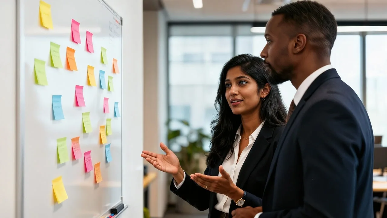 team, office, board, grades, adhesives, meeting, strategy, business, professional, woman, men, communication, planning, success, job, environment, corporate, rose, yellow, blue, green, rose flower, discussion, generated by ai. Marketing resource management: the parts worth your attention