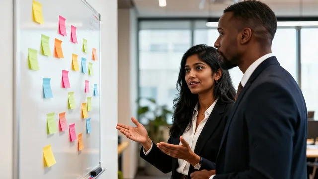 team, office, board, grades, adhesives, meeting, strategy, business, professional, woman, men, communication, planning, success, job, environment, corporate, rose, yellow, blue, green, rose flower, discussion, generated by ai. Marketing resource management: the parts worth your attention